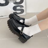 厚底 タンクソール ステッチ入り T字 ストラップ ローファー 1894 | Shoes in Closet | 詳細画像6
