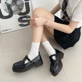 厚底 タンクソール ステッチ入り T字 ストラップ ローファー 1894 | Shoes in Closet | 詳細画像3