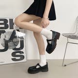 厚底 タンクソール ステッチ入り T字 ストラップ ローファー 1894 | Shoes in Closet | 詳細画像4