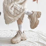 ライトベージュ | 軽量厚底 ボリューム デザインソール | Shoes in Closet