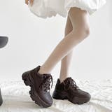 ダークブラウン | 軽量厚底 ボリューム デザインソール | Shoes in Closet