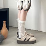 ライトベージュ | 軽量厚底 ベーシック ダブルライン スニーカー 2448 | Shoes in Closet