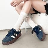 ネイビー | 軽量厚底 ベーシック ダブルライン スニーカー 2448 | Shoes in Closet