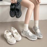 超軽量 厚底 メッシュ ベルクロ スニーカー サンダル 2466 | Shoes in Closet | 詳細画像2 