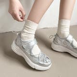 シルバー | 超軽量 厚底 メッシュ ベルクロ スニーカー サンダル 2466 | Shoes in Closet
