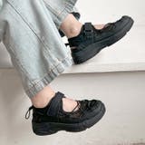 ブラック | 超軽量 厚底 メッシュ ベルクロ スニーカー サンダル 2466 | Shoes in Closet