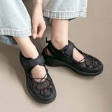 超軽量 厚底 メッシュ ベルクロ スニーカー サンダル 2466 | Shoes in Closet | 詳細画像3 