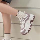 厚底 バイカラー チャンキーソール ボリュームスニーカー 2482 | Shoes in Closet | 詳細画像12