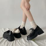 軽量厚底 チャンキー レースアップ デザインローファー 2483 | Shoes in Closet | 詳細画像2 
