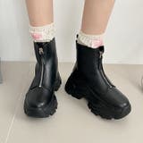 厚底 スニーカーソール センタージップ / ファスナー ブーツ 2509[品番