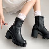 軽量厚底 ヒールアップ  フィット ストレッチ ショートブーツ 2643 | Shoes in Closet | 詳細画像3 