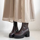 ダークブラン | 軽量厚底 ヒールアップ  フィット ストレッチ ショートブーツ 2643 | Shoes in Closet