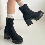 軽量厚底 ヒールアップ  フィット ストレッチ ショートブーツ 2643 | Shoes in Closet | 詳細画像13 