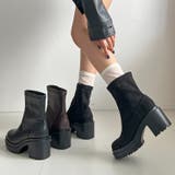 軽量厚底 ヒールアップ  フィット ストレッチ ショートブーツ 2643 | Shoes in Closet | 詳細画像1 
