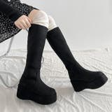 ブラック/スウェード | 《#防菌》 厚底 プラットフォーム 消臭 ロングブーツ 2644 | Shoes in Closet