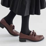 ダークブラウン/スムース | 超軽量厚底 ダブル リボン ローファー 2646 | Shoes in Closet