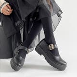 ブラック/スムース | 軽量厚底 プラットフォーム バックル メリージェーン 2648 | Shoes in Closet