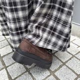 軽量厚底 2段ソール サテン紐付 スエード レースアップ ローファー 2649 | Shoes in Closet | 詳細画像12