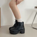 超軽量厚底 レースアップ ヒール ショートブーツ 2805 | Shoes in Closet | 詳細画像3 