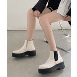 アイボリー/スムース | 【新色入荷】軽量厚底 サイドゴア ショートブーツ 2808 | Shoes in Closet