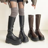 厚底トリプルソール プレーン ストレッチ ロング ブーツ 2895 | Shoes in Closet | 詳細画像2