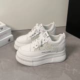 厚底 インヒール ラインストーン レースアップ スニーカー 375 | Shoes in Closet | 詳細画像12