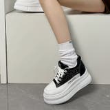 厚底 インヒール ラインストーン レースアップ スニーカー 375 | Shoes in Closet | 詳細画像4