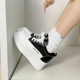 厚底 インヒール ラインストーン レースアップ スニーカー 375 | Shoes in Closet | 詳細画像3