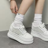 厚底 インヒール ラインストーン レースアップ スニーカー 375 | Shoes in Closet | 詳細画像8