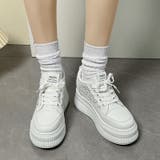 厚底 インヒール ラインストーン レースアップ スニーカー 375 | Shoes in Closet | 詳細画像10