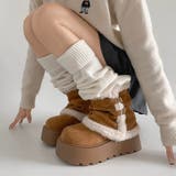 キャメル | 厚底 レッグウォーマーライク カバー ムートンブーツ 441 | Shoes in Closet