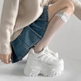 ホワイト | 厚底 ハイソール ラメMIX ボリューム スニーカー 536 | Shoes in Closet