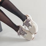 軽量厚底 パールチャーム付 チェック リボン スニーカー 5432 | Shoes in Closet | 詳細画像6