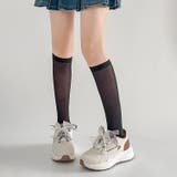 アイボリー/チャ | 軽量厚底 パールチャーム付 チェック リボン スニーカー 5432 | Shoes in Closet
