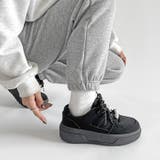 厚底 チャーム付 ダブルシューレース コート スニーカー 5434 | Shoes in Closet | 詳細画像12