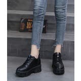 ブラック | 軽量厚底 凹凸ソール シンプル インソール入り スニーカー 55 | Shoes in Closet