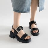 軽量厚底 ビジューバックル ヒール サンダル 5923 | Shoes in Closet | 詳細画像4 