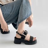 軽量厚底 ビジューバックル ヒール サンダル 5923 | Shoes in Closet | 詳細画像3 