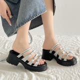 軽量厚底 2WAY ３連リボン ストラップ ヒール サンダル 5992 | Shoes in Closet | 詳細画像8 