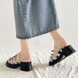 軽量厚底 2WAY ３連リボン ストラップ ヒール サンダル 5992 | Shoes in Closet | 詳細画像10 