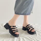 軽量厚底 2WAY ３連リボン ストラップ ヒール サンダル 5992 | Shoes in Closet | 詳細画像5 