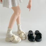 厚底 サイド クロスベルト やわらか ミュール サンダル 5995 | Shoes in Closet | 詳細画像3 
