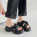 厚底 サイド クロスベルト やわらか ミュール サンダル 5995 | Shoes in Closet | 詳細画像1 