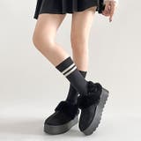 軽量厚底 2WAY ファーベルト付 ボア ムートン サボ スリッポン 6495 | Shoes in Closet | 詳細画像3 