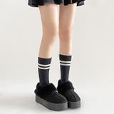 軽量厚底 2WAY ファーベルト付 ボア ムートン サボ スリッポン 6495 | Shoes in Closet | 詳細画像2 