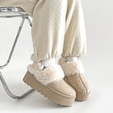 ライトベージュ | 軽量厚底 2WAY ファーベルト付 ボア ムートン サボ スリッポン 6495 | Shoes in Closet