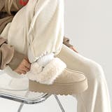 軽量厚底 2WAY ファーベルト付 ボア ムートン サボ スリッポン 6495 | Shoes in Closet | 詳細画像1 