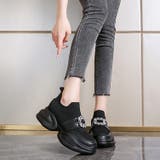 軽量厚底 スポーティー ビジュー ニット スニーカー 670 | Shoes in Closet | 詳細画像2 