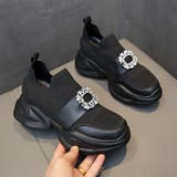 軽量厚底 スポーティー ビジュー ニット スニーカー 670 | Shoes in Closet | 詳細画像3 