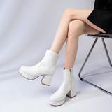 厚底チャンキー ハイソール ストレッチ ショートブーツ 6845 | Shoes in Closet | 詳細画像9